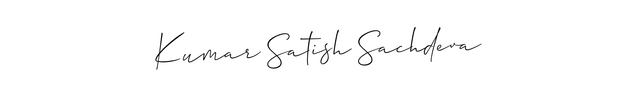 It looks lik you need a new signature style for name Kumar Satish Sachdeva. Design unique handwritten (Allison_Script) signature with our free signature maker in just a few clicks. Kumar Satish Sachdeva signature style 2 images and pictures png