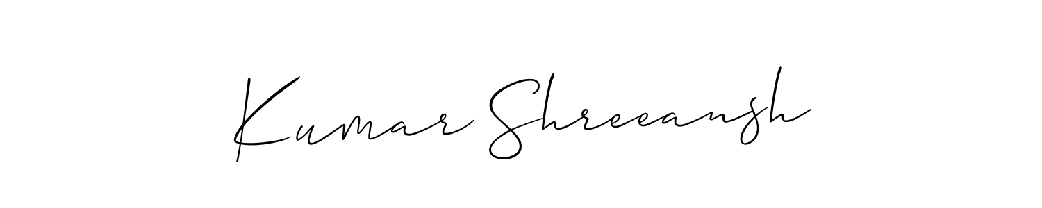 This is the best signature style for the Kumar Shreeansh name. Also you like these signature font (Allison_Script). Mix name signature. Kumar Shreeansh signature style 2 images and pictures png