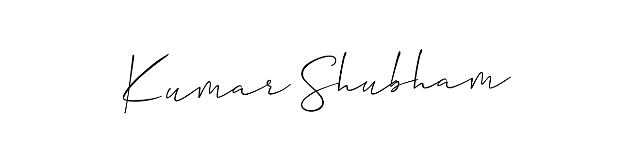 How to make Kumar Shubham name signature. Use Allison_Script style for creating short signs online. This is the latest handwritten sign. Kumar Shubham signature style 2 images and pictures png