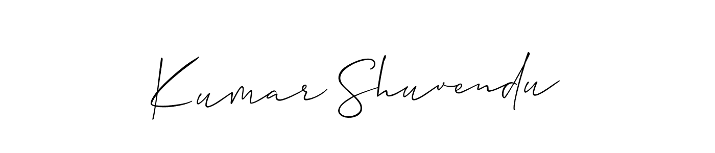 Create a beautiful signature design for name Kumar Shuvendu. With this signature (Allison_Script) fonts, you can make a handwritten signature for free. Kumar Shuvendu signature style 2 images and pictures png