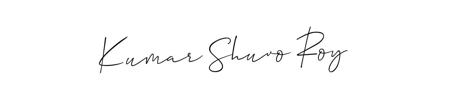 This is the best signature style for the Kumar Shuvo Roy name. Also you like these signature font (Allison_Script). Mix name signature. Kumar Shuvo Roy signature style 2 images and pictures png