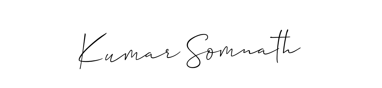 Design your own signature with our free online signature maker. With this signature software, you can create a handwritten (Allison_Script) signature for name Kumar Somnath. Kumar Somnath signature style 2 images and pictures png