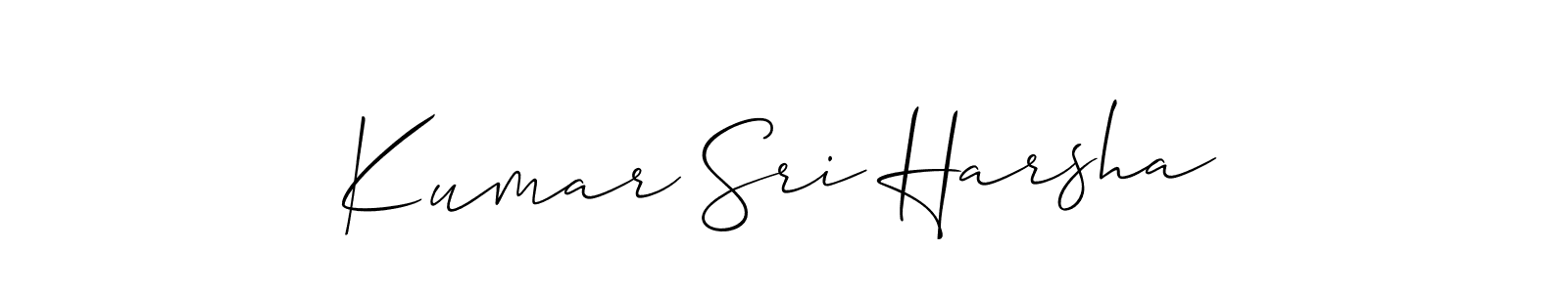 if you are searching for the best signature style for your name Kumar Sri Harsha. so please give up your signature search. here we have designed multiple signature styles  using Allison_Script. Kumar Sri Harsha signature style 2 images and pictures png