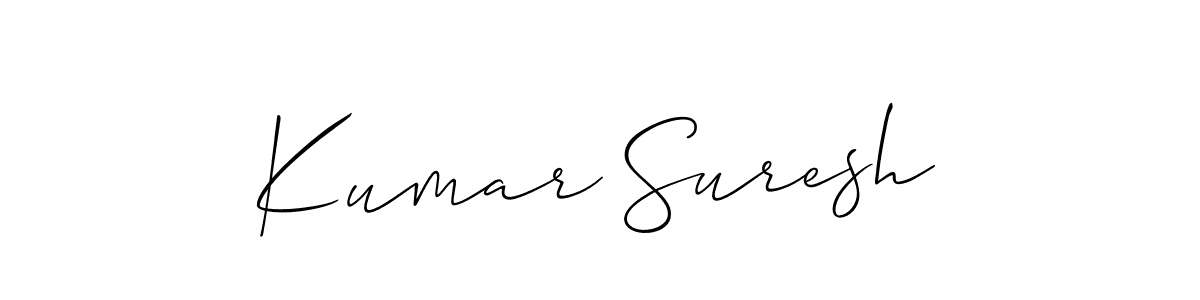 Allison_Script is a professional signature style that is perfect for those who want to add a touch of class to their signature. It is also a great choice for those who want to make their signature more unique. Get Kumar Suresh name to fancy signature for free. Kumar Suresh signature style 2 images and pictures png