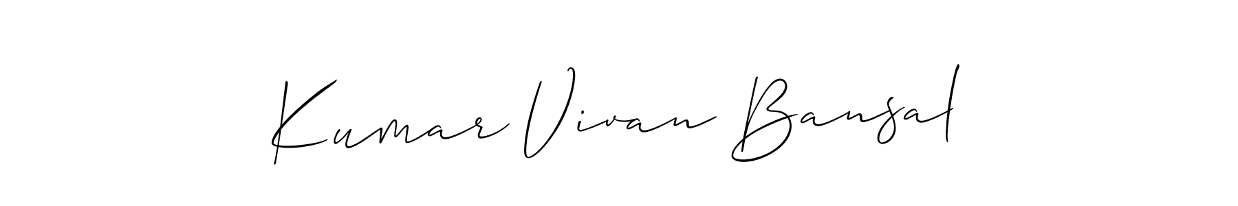 Make a beautiful signature design for name Kumar Vivan Bansal. With this signature (Allison_Script) style, you can create a handwritten signature for free. Kumar Vivan Bansal signature style 2 images and pictures png