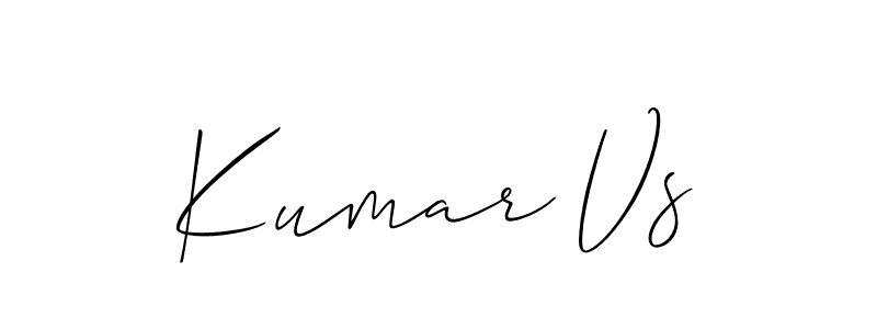 Use a signature maker to create a handwritten signature online. With this signature software, you can design (Allison_Script) your own signature for name Kumar Vs. Kumar Vs signature style 2 images and pictures png