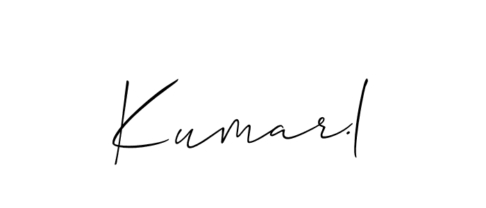 The best way (Allison_Script) to make a short signature is to pick only two or three words in your name. The name Kumar.l include a total of six letters. For converting this name. Kumar.l signature style 2 images and pictures png