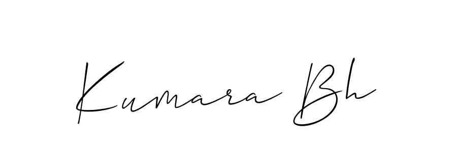 Allison_Script is a professional signature style that is perfect for those who want to add a touch of class to their signature. It is also a great choice for those who want to make their signature more unique. Get Kumara Bh name to fancy signature for free. Kumara Bh signature style 2 images and pictures png