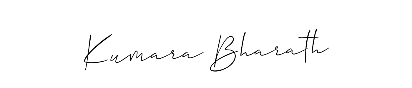 if you are searching for the best signature style for your name Kumara Bharath. so please give up your signature search. here we have designed multiple signature styles  using Allison_Script. Kumara Bharath signature style 2 images and pictures png