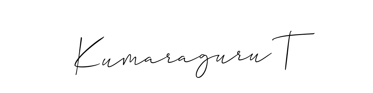 How to make Kumaraguru T name signature. Use Allison_Script style for creating short signs online. This is the latest handwritten sign. Kumaraguru T signature style 2 images and pictures png