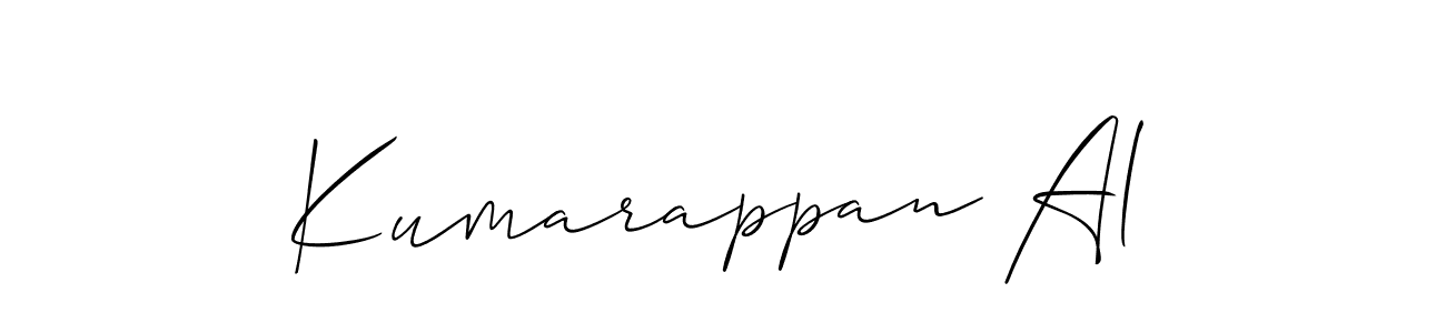 Create a beautiful signature design for name Kumarappan Al. With this signature (Allison_Script) fonts, you can make a handwritten signature for free. Kumarappan Al signature style 2 images and pictures png