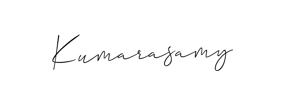 How to make Kumarasamy signature? Allison_Script is a professional autograph style. Create handwritten signature for Kumarasamy name. Kumarasamy signature style 2 images and pictures png