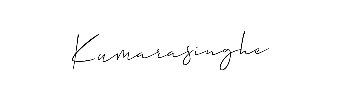 if you are searching for the best signature style for your name Kumarasinghe. so please give up your signature search. here we have designed multiple signature styles  using Allison_Script. Kumarasinghe signature style 2 images and pictures png