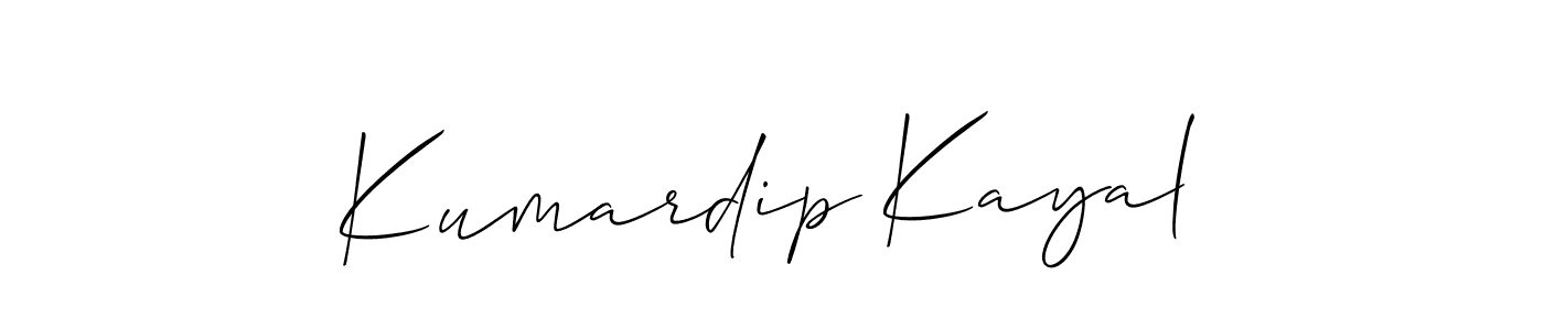 It looks lik you need a new signature style for name Kumardip Kayal. Design unique handwritten (Allison_Script) signature with our free signature maker in just a few clicks. Kumardip Kayal signature style 2 images and pictures png