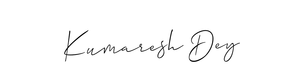 Design your own signature with our free online signature maker. With this signature software, you can create a handwritten (Allison_Script) signature for name Kumaresh Dey. Kumaresh Dey signature style 2 images and pictures png