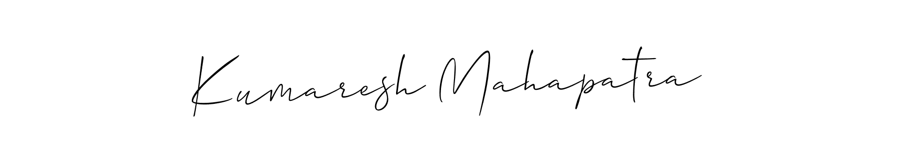 The best way (Allison_Script) to make a short signature is to pick only two or three words in your name. The name Kumaresh Mahapatra include a total of six letters. For converting this name. Kumaresh Mahapatra signature style 2 images and pictures png