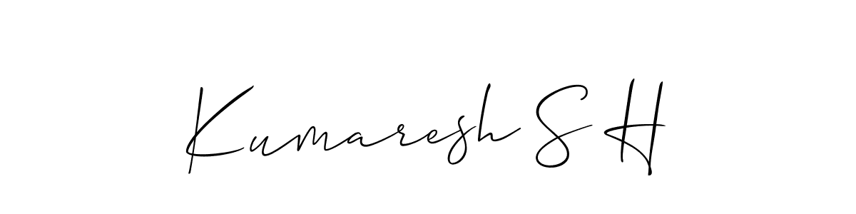 Design your own signature with our free online signature maker. With this signature software, you can create a handwritten (Allison_Script) signature for name Kumaresh S H. Kumaresh S H signature style 2 images and pictures png