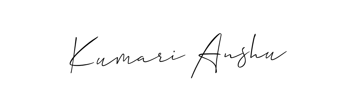 if you are searching for the best signature style for your name Kumari Anshu. so please give up your signature search. here we have designed multiple signature styles  using Allison_Script. Kumari Anshu signature style 2 images and pictures png