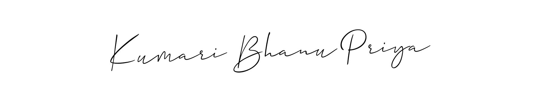 Also we have Kumari Bhanu Priya name is the best signature style. Create professional handwritten signature collection using Allison_Script autograph style. Kumari Bhanu Priya signature style 2 images and pictures png