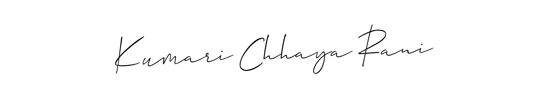 Design your own signature with our free online signature maker. With this signature software, you can create a handwritten (Allison_Script) signature for name Kumari Chhaya Rani. Kumari Chhaya Rani signature style 2 images and pictures png