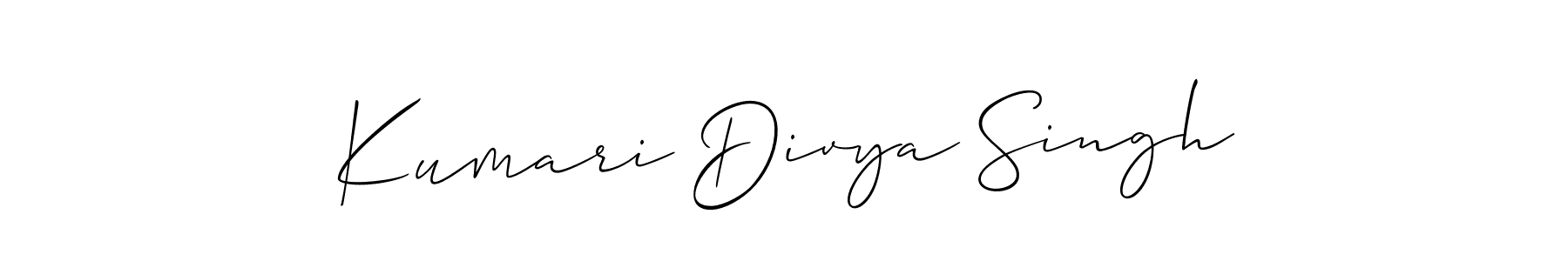 Create a beautiful signature design for name Kumari Divya Singh. With this signature (Allison_Script) fonts, you can make a handwritten signature for free. Kumari Divya Singh signature style 2 images and pictures png