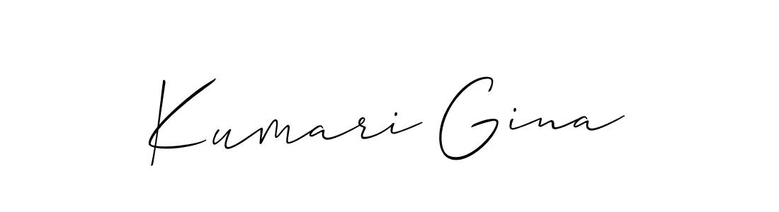 if you are searching for the best signature style for your name Kumari Gina. so please give up your signature search. here we have designed multiple signature styles  using Allison_Script. Kumari Gina signature style 2 images and pictures png