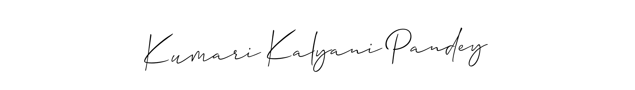 Design your own signature with our free online signature maker. With this signature software, you can create a handwritten (Allison_Script) signature for name Kumari Kalyani Pandey. Kumari Kalyani Pandey signature style 2 images and pictures png