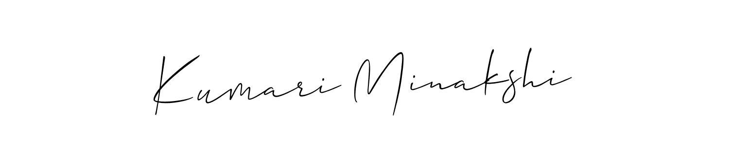 It looks lik you need a new signature style for name Kumari Minakshi. Design unique handwritten (Allison_Script) signature with our free signature maker in just a few clicks. Kumari Minakshi signature style 2 images and pictures png