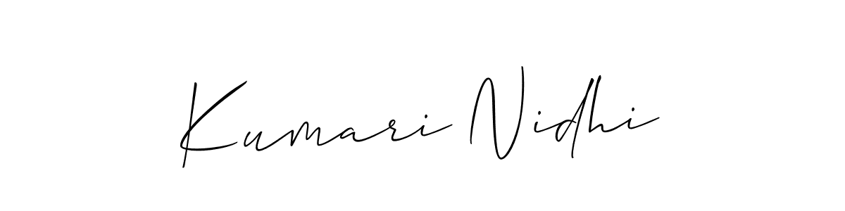 Also we have Kumari Nidhi name is the best signature style. Create professional handwritten signature collection using Allison_Script autograph style. Kumari Nidhi signature style 2 images and pictures png