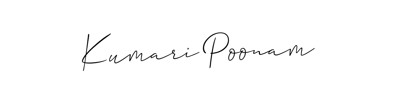 You should practise on your own different ways (Allison_Script) to write your name (Kumari Poonam) in signature. don't let someone else do it for you. Kumari Poonam signature style 2 images and pictures png
