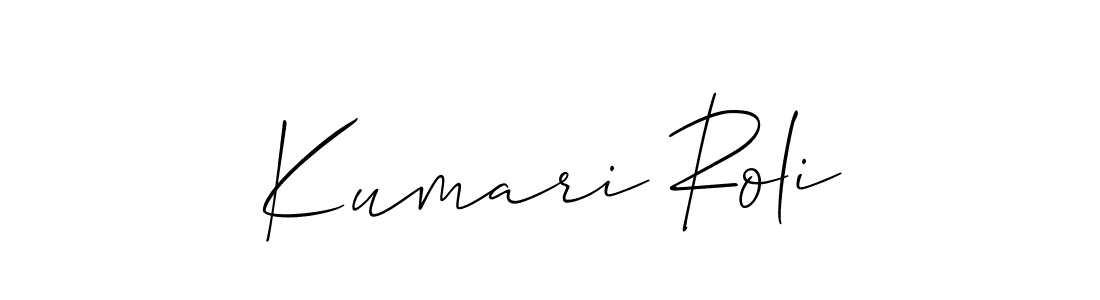 It looks lik you need a new signature style for name Kumari Roli. Design unique handwritten (Allison_Script) signature with our free signature maker in just a few clicks. Kumari Roli signature style 2 images and pictures png
