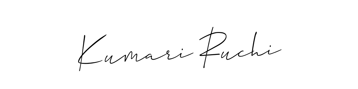 Also You can easily find your signature by using the search form. We will create Kumari Ruchi name handwritten signature images for you free of cost using Allison_Script sign style. Kumari Ruchi signature style 2 images and pictures png