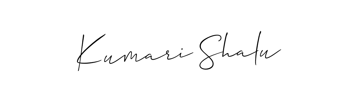 if you are searching for the best signature style for your name Kumari Shalu. so please give up your signature search. here we have designed multiple signature styles  using Allison_Script. Kumari Shalu signature style 2 images and pictures png