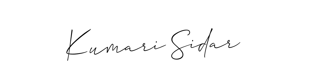 Similarly Allison_Script is the best handwritten signature design. Signature creator online .You can use it as an online autograph creator for name Kumari Sidar. Kumari Sidar signature style 2 images and pictures png