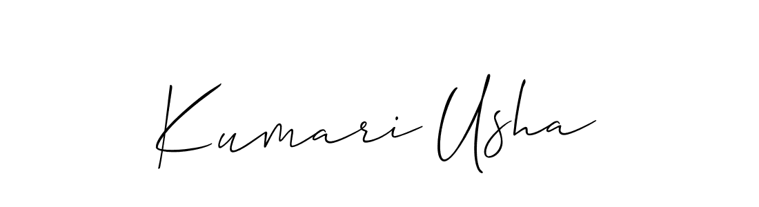 if you are searching for the best signature style for your name Kumari Usha. so please give up your signature search. here we have designed multiple signature styles  using Allison_Script. Kumari Usha signature style 2 images and pictures png