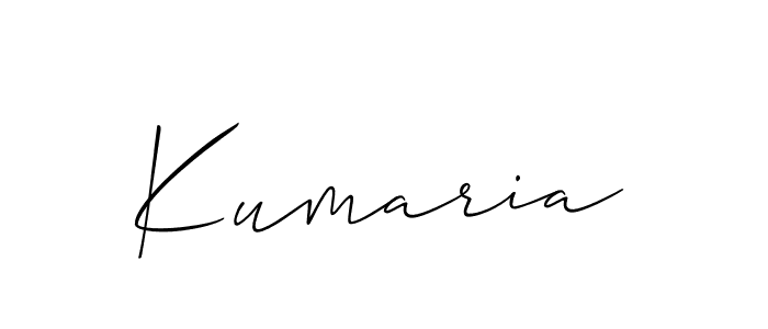 Create a beautiful signature design for name Kumaria. With this signature (Allison_Script) fonts, you can make a handwritten signature for free. Kumaria signature style 2 images and pictures png