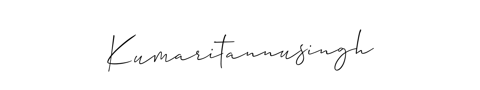 How to make Kumaritannusingh name signature. Use Allison_Script style for creating short signs online. This is the latest handwritten sign. Kumaritannusingh signature style 2 images and pictures png