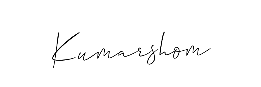 The best way (Allison_Script) to make a short signature is to pick only two or three words in your name. The name Kumarshom include a total of six letters. For converting this name. Kumarshom signature style 2 images and pictures png