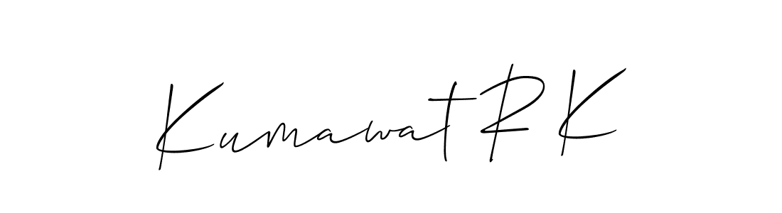Similarly Allison_Script is the best handwritten signature design. Signature creator online .You can use it as an online autograph creator for name Kumawat R K. Kumawat R K signature style 2 images and pictures png