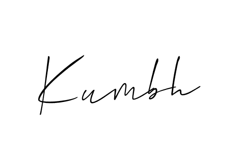 Create a beautiful signature design for name Kumbh. With this signature (Allison_Script) fonts, you can make a handwritten signature for free. Kumbh signature style 2 images and pictures png