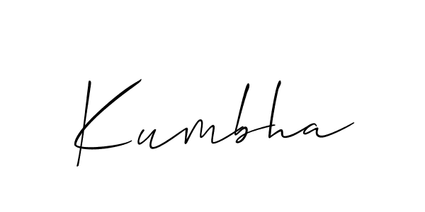 Kumbha stylish signature style. Best Handwritten Sign (Allison_Script) for my name. Handwritten Signature Collection Ideas for my name Kumbha. Kumbha signature style 2 images and pictures png