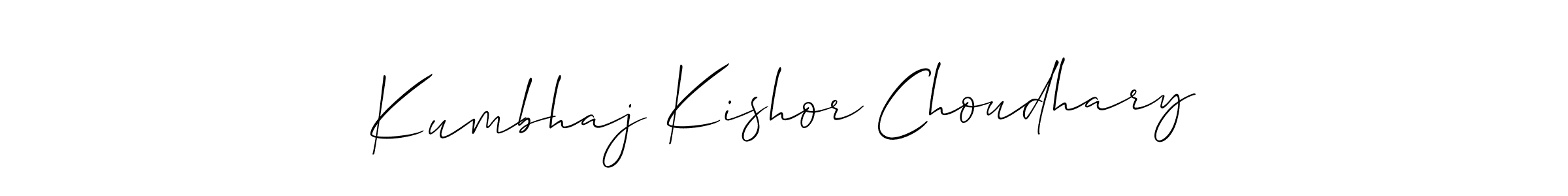Make a beautiful signature design for name Kumbhaj Kishor Choudhary. With this signature (Allison_Script) style, you can create a handwritten signature for free. Kumbhaj Kishor Choudhary signature style 2 images and pictures png