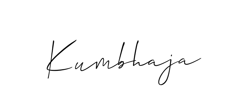 How to make Kumbhaja signature? Allison_Script is a professional autograph style. Create handwritten signature for Kumbhaja name. Kumbhaja signature style 2 images and pictures png