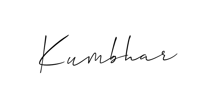 Also You can easily find your signature by using the search form. We will create Kumbhar name handwritten signature images for you free of cost using Allison_Script sign style. Kumbhar signature style 2 images and pictures png