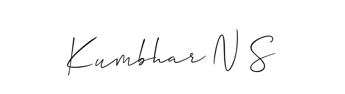 How to Draw Kumbhar N S signature style? Allison_Script is a latest design signature styles for name Kumbhar N S. Kumbhar N S signature style 2 images and pictures png