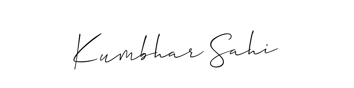 Use a signature maker to create a handwritten signature online. With this signature software, you can design (Allison_Script) your own signature for name Kumbhar Sahi. Kumbhar Sahi signature style 2 images and pictures png