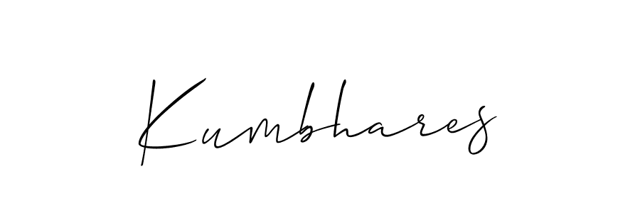 Design your own signature with our free online signature maker. With this signature software, you can create a handwritten (Allison_Script) signature for name Kumbhares. Kumbhares signature style 2 images and pictures png