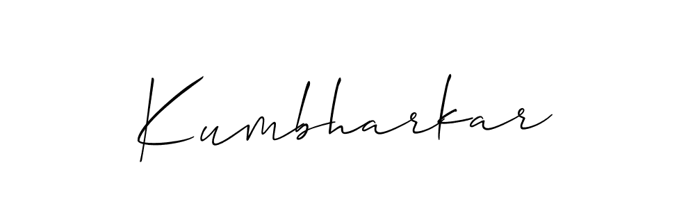 Design your own signature with our free online signature maker. With this signature software, you can create a handwritten (Allison_Script) signature for name Kumbharkar. Kumbharkar signature style 2 images and pictures png