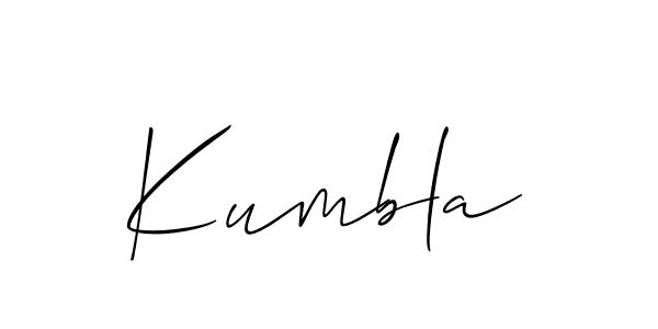 How to make Kumbla signature? Allison_Script is a professional autograph style. Create handwritten signature for Kumbla name. Kumbla signature style 2 images and pictures png