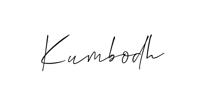 The best way (Allison_Script) to make a short signature is to pick only two or three words in your name. The name Kumbodh include a total of six letters. For converting this name. Kumbodh signature style 2 images and pictures png